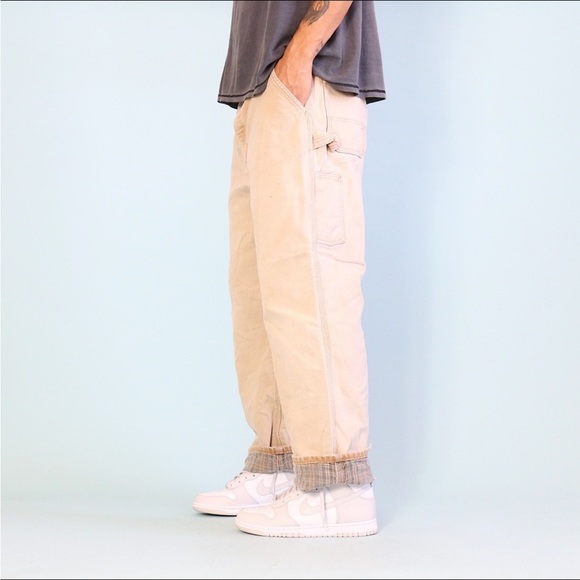 vintage carharrt flannel lined carpenter pants - Picture 2 of 4
